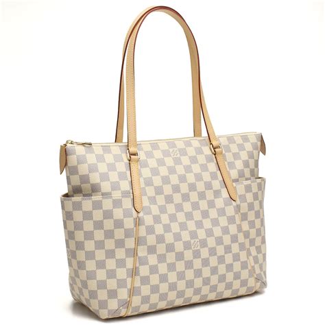 louis vuitton white and grey checkered bag